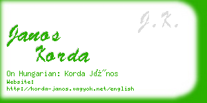 janos korda business card